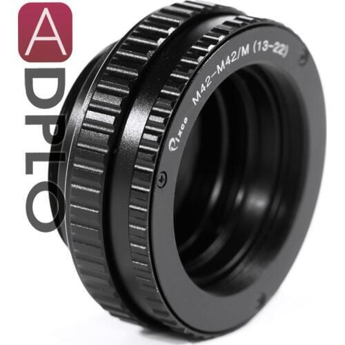 ADPLO 13-22mm M42 Lens Adjustable Focusing Helicoid Macro Tube Adapter M42/C Mount Lens to M4/3 camera