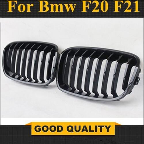 Free Shipping: 1 Pair Bright Black Front Kidney Grill Grille For Bmw F20 F21 1 Series 2011-2014