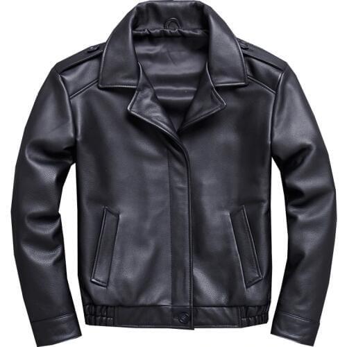 Free shipping.mens thick genuine leather jacket.quality cowhide coat.quality short slim outwear.fashion casual jackets motor