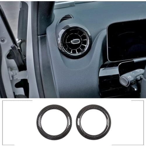 Carbon Fiber ABS Central Control Side Air Outlet Trim for Mercedes Benz GLA Class H247 2020-2021 Decoration Stickers