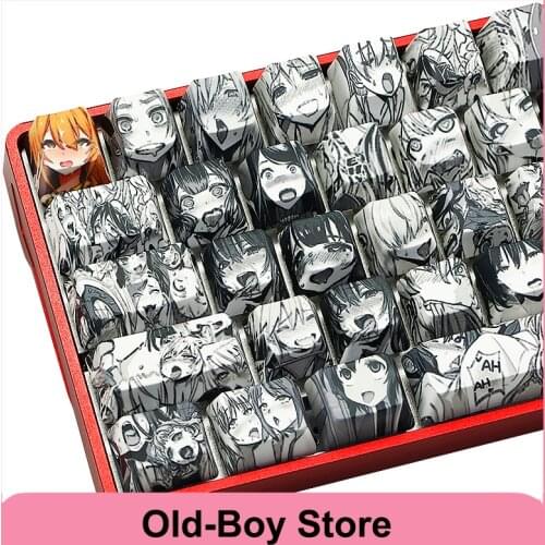 Two dimensions five-sided sublimation PBT animation cute keycaps OEM height keycaps 71/108 and other mechanical keyboard caps