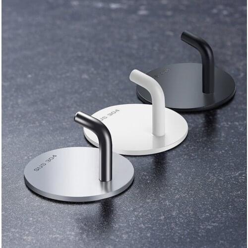Hooks Kitchen Bathroom Wall Hook, Black White Silver Stainless Hooks No Drilling Kitchen Accessories
