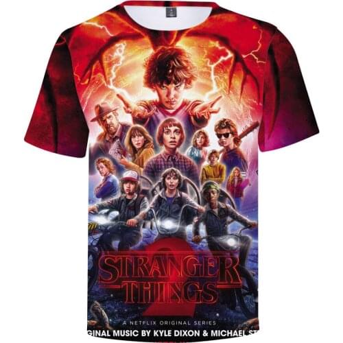 3d T Shirts Stranger Things Printed Summer Fashion Men Women T-shirt Short Sleeve Round Neck 3D T-shirts Tee Shirt Clothes Tops