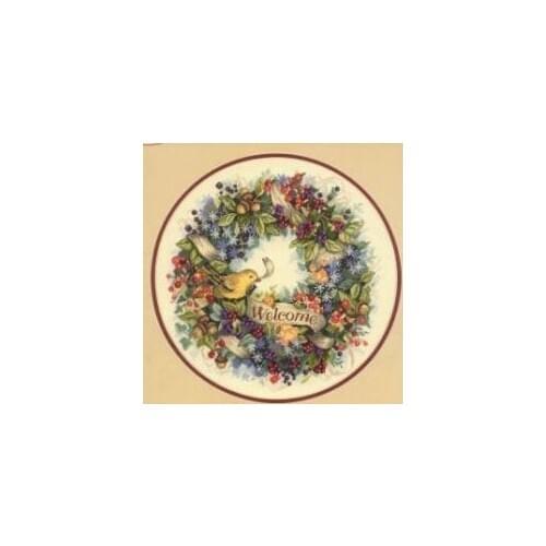 COTTON Top Quality Lovely Cute Counted Cross Stitch Kit Berry Wreath Welcome Bird dim 35028