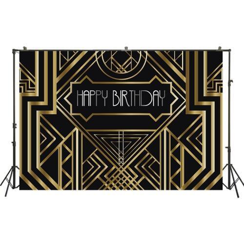 HUAYI Photography Backdrops Birthday Photo Backdrop Gold Baby Shower Birthday Party Decor Banner Photography Background W-328