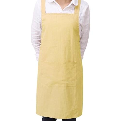 Kitchen Aprons Women Men Sleeveless Aprons Dress Cotton Skin-friendly Ladies Workwear Cooking Household Aprons Cleaning Tool