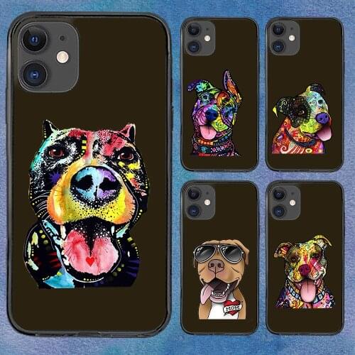 Pitbull Bulldog Dog Phone Case For iphone 12 11 6 Mini Pro XS Max X XR 7 8 Plus Soft TPU Cover 12Pro 11Pro 12Mini