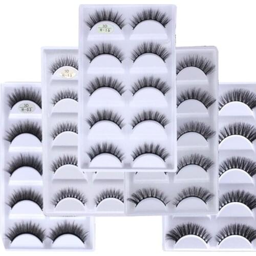 NEW 5Pairs 3D Mink Eyelashes Natural Thick Long False Eyelashes Pairs Dramatic Fake Lashes Makeup Extension Eyelashes maquiagem