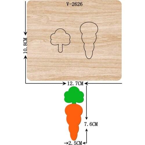 New carrot wooden dies cutting dies for scrapbooking Multiple sizes V-2626