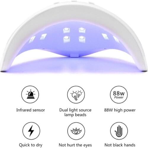 Portable USB Mini Nail Lamp Set 88W UV Nail Dryer Machine Manicure 18LED 60s 80s 99s Timing Nail Art Salon Tools