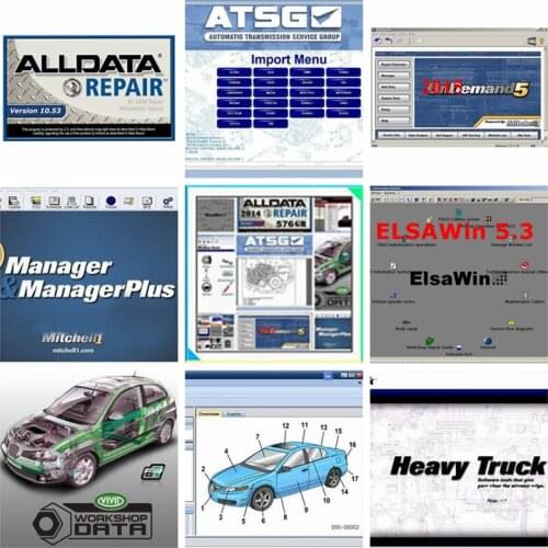 2021 Hot Sall Best Quality All-data Auto Repair Software 10.53 + Mit//chell OD5 2015V + Atsg Manual Data + Vivid 1tb Hdd