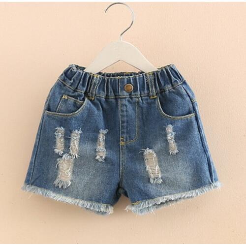 Hot sale children girls denim shorts summer 2019 kids girls fashion distrressed shorts jeans 2-7 years