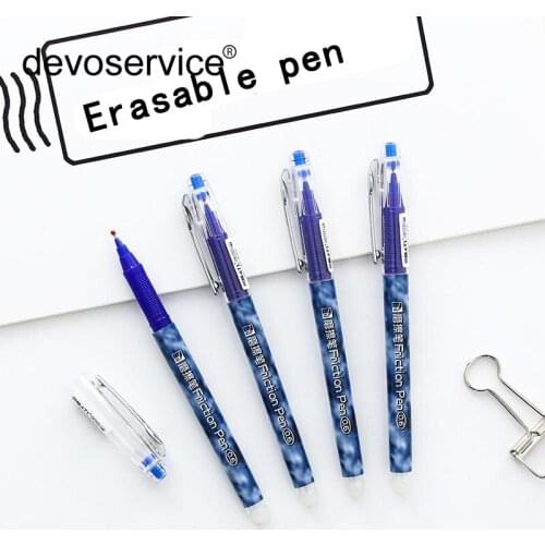 Simple Marble Rubbing Pen Erasable Gel Pen 0.6 Blue Refill Full Needle Water Pen Student Stationery Gifts School Office Supplies