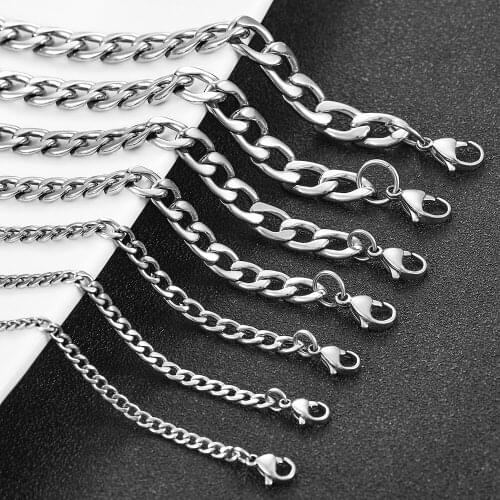 Stainless Steel Silvering Figaro Chain Men and Women Fashion Popular Classic Jewelry Necklace