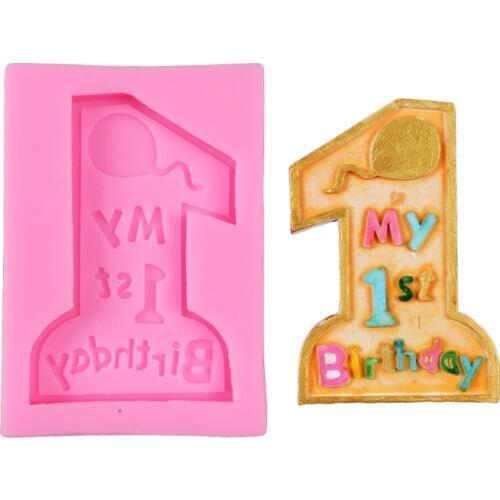 Number Shape Customized Baby Birthday One Year Silicone Mould 3D Fondant Cake Decoration Tools DIY Cake Baking Candy Soap Mold