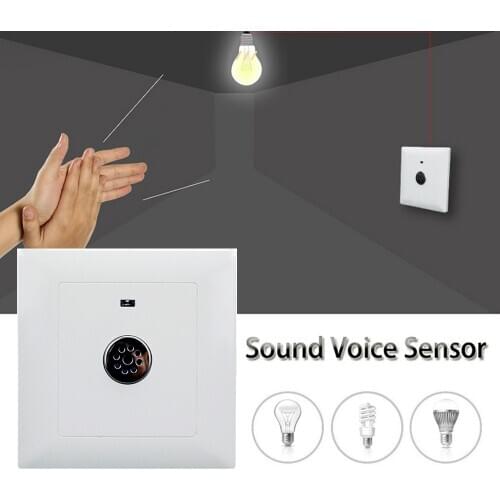 Concealed smart 220V sound and light control panel second-line delay induction led energy-saving lamp home sound control switch