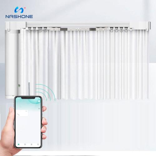 Nashone Smart Curtain Motor Tubular Tuya smart home automation curtain Wireless Remote Control Work with Alexa Google Home