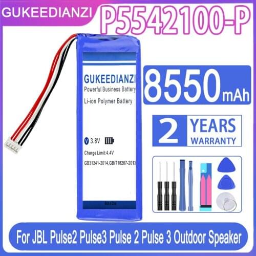 GUKEEDIANZI Replacement Battery P5542100-P 8550mAh For JBL Pulse2 Pulse3 Pulse 2 Pulse 3 Outdoor Speaker