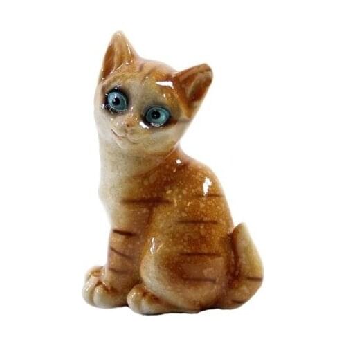 Modern Kitten Yellow Cat Figurine trinket baratija حلية орнаментальный