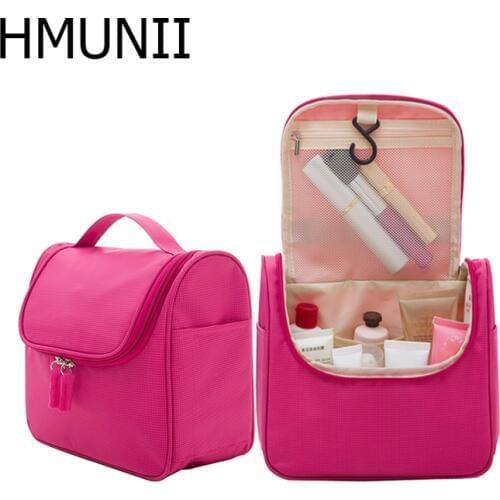 HMUNII Travel Cosmetic Bags Fashion Waterproof Polyester Multifunction Makeup Storage Bag High Quality Toiletry Bag For MenWomen
