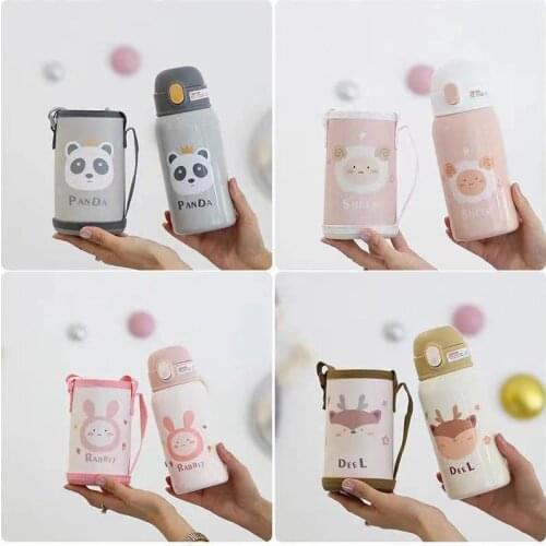 500ML Thermo Mug Cute Cartoon Stainless Steel Vacuum Flask Thermo Children Water Bottle Tea Mug Thermo Cup Travel Coffee Mug
