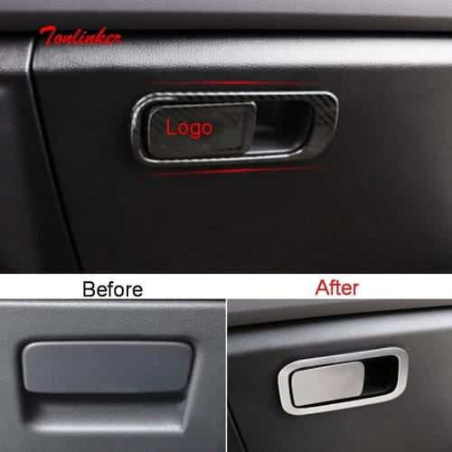 Tonlinker Interior Gloves Storage Handle Cover Stickers for Volkswagen Jetta MK7 2019-20 Car Styling 2 PCS Metal Cover Stickers