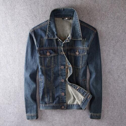 Streetwear Men Jacket Retro Blue Fashion Indian Chief Embroidery Denim Jackets Men Size M-6Xl Hip Hop Chaqueta Hombre Punk Coats