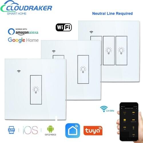 Wifi Smart Touch switch, APP Smart Wireless Remote Switch EU, Voice-Control Alexa Echo/Google Home Crystal Tempered Glass Panel