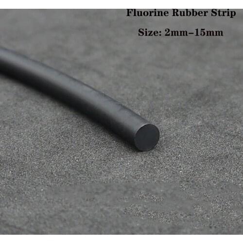 1M Cylinder Fluororubber Sealing Strip Diameter 2mm-15mm Black Solid Round FKM Fluorine Rubber O Type Cabinet Door Seal