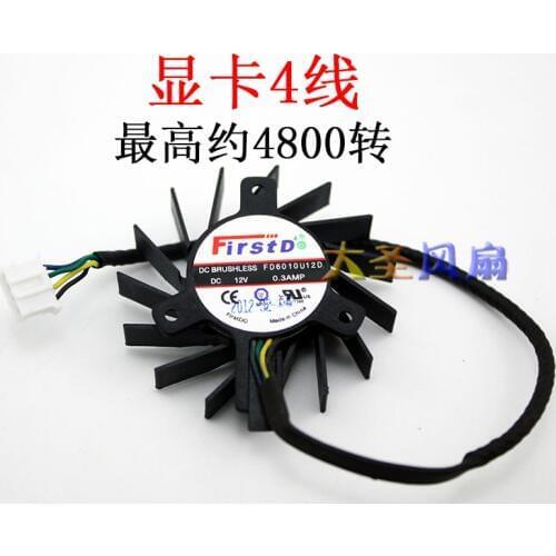 Original for Firstdo FD6010U12D DC 12V 0.3A Graphics Card Cooling Fan Diameter 45MM Pitch 26x26MM