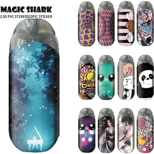 Magic Shark Hamster Dreamy Bear Panda Visual Dislocation Ultra Thin E Cigar Case Sticker Film for Vaporesso Zero Lit