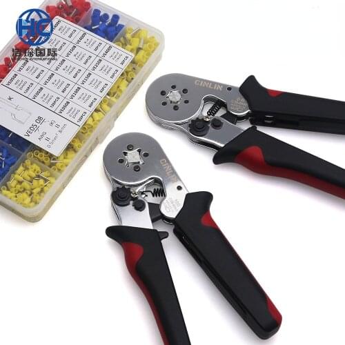 High Quality Tube Bootlace VE & TE Terminals Min 0.08mm Max 16mm Crimping Pliers & Terminals Set Hand Tools Electrician Crimper