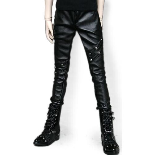 [wamami] 77# Black Leather Trousers/Pants For 1/4 MSD 1/3 SD AOD DZ SD17 DZ70 BJD Doll Dollfie