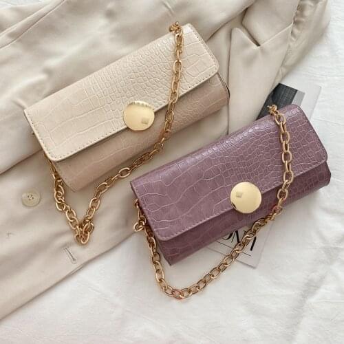 Pearl Leather Clutch for Women 2021 Fashion Alligator Messenger Bags Beading Button Baguette PU Crossbody Bags Tote-bag Shoulder
