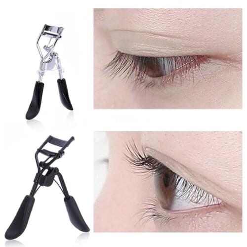2 Colors Eyelash Curler Natural Curl Stereo Big Eyes Practical Durable Long-Lasting Handle Mini Portable Beauty Makeup Tool 1Pcs