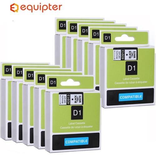 10pcs 9mm Black on white 40913 label tapes compatible dymo d1 label printers ribbon cassette for dymo label manager 160 280
