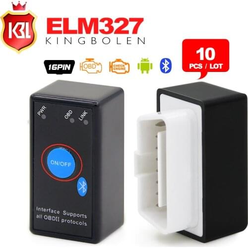 10pcs/lot Mini OBD2 ELM327 Switch On/Off with PIC18F25K80 Chip Hardware V1.5 ELM 327 Bluetooth Android Windows Diagnostic Tool
