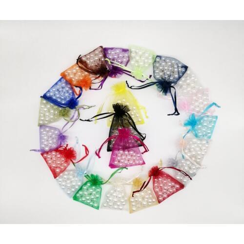 1000pcs 17x23 20x30 25x35 30x40 Organza Gift Bags For Jewelry Packaging Display Christmas Wedding Jewelry Storage Drawstring Bag