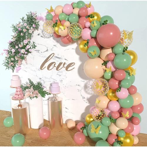 134pcs/set Macaron Balloon Garland Arch Kit Latex Green Pink Red Skin Balloons for Wedding Birthday Christmas Party Decoration