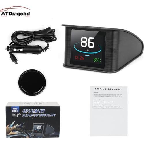 2019 GPS OBD HUD Car Computer Speedometer Voltage Fuel Consumption Temperature Gauge Safety Alarm Monitoring System
