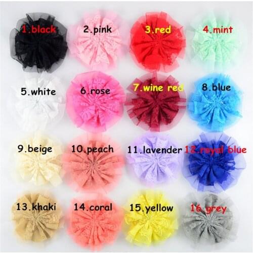 30pcs / lot you choose handmade color lace fabric flower, DIY boutique flower Hair flower without clips accessories