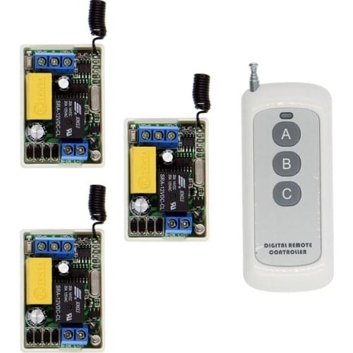 0-500m Mini Size 220V 1CH 1CH 10A Wireless Remote Control Switch Relay Receiver + 3CH Transmitter System ,315 MHz