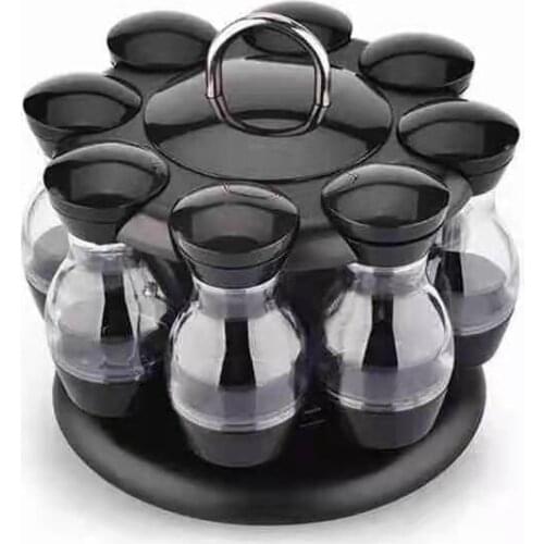 8Pcs Rotating Cruet Condiment Seasoning Jars Spices Bottles Storage Shakers Holder Kitchen Salt Sprays Organizer Pepper