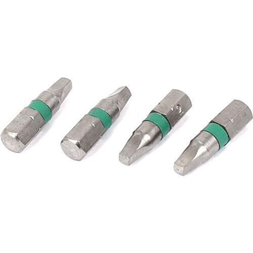 UXCELL Hot Sale 4pcs 1/4" Hex Shank 3mm x 3mm Magnetic Square Head Screwdriver Bits