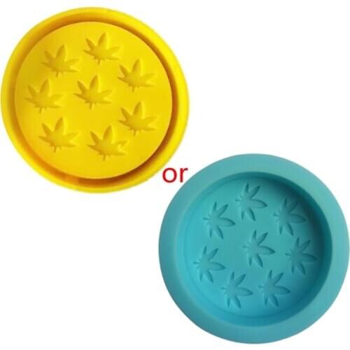 DIY Crafts Round Potleaf Ashtray Silicone Mould Desktop Decoration Making Tools Crystal Epoxy Coaster Cup Pad Resin Mold