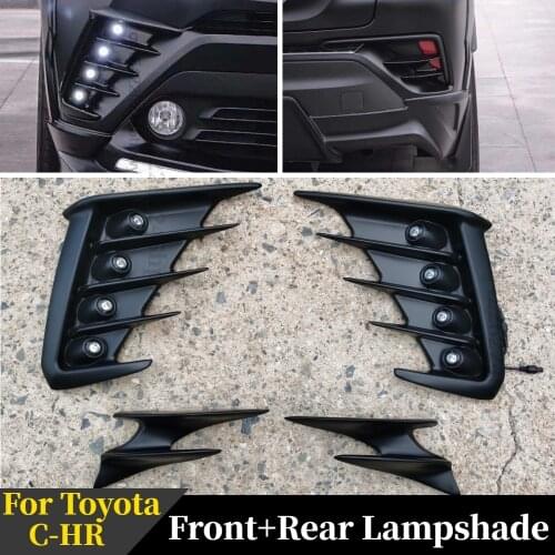 For Toyota C-HR CHR Front Fog Foglight Lampshade With LED Daytime Running Light 2016 2017 2018 2019 2020 Tuning Body Kit