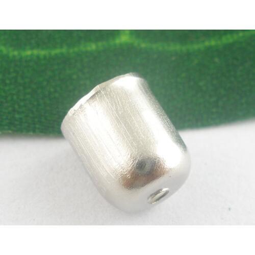 Doreen Box Lovely 100Pcs Silver Color Blunt Necklace End Tip Bead Caps 8x7mm(Fit 6mm) (B03692)