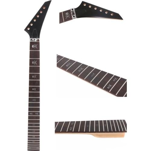 Maple Guitar Neck 24Fret 25.5inch Skull inlay Rosewood Fretboard 648cm DIY