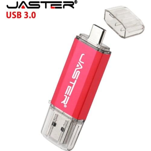 JASTER 2 in 1 USB 3.0 OTG Flash Drive 128GB 64GB 32GB cel USB Pendrive 16GB memoria Stick Pen Drive for Type C Devices