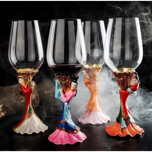 Beauty tall red suit high-end drunken beauty red wine cup